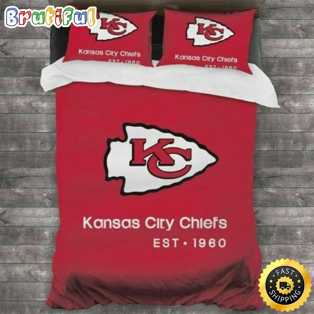 Kansas City Chiefs Fans Nfl Team Duvet Cover Quilt Cover Pillowcase Bedding Set nsgynb
