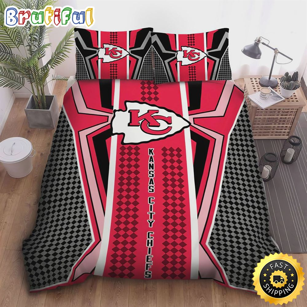 Kansas City Chiefs Nfl Team Duvet Cover Quilt Cover Pillowcase Bedding Set vonqec