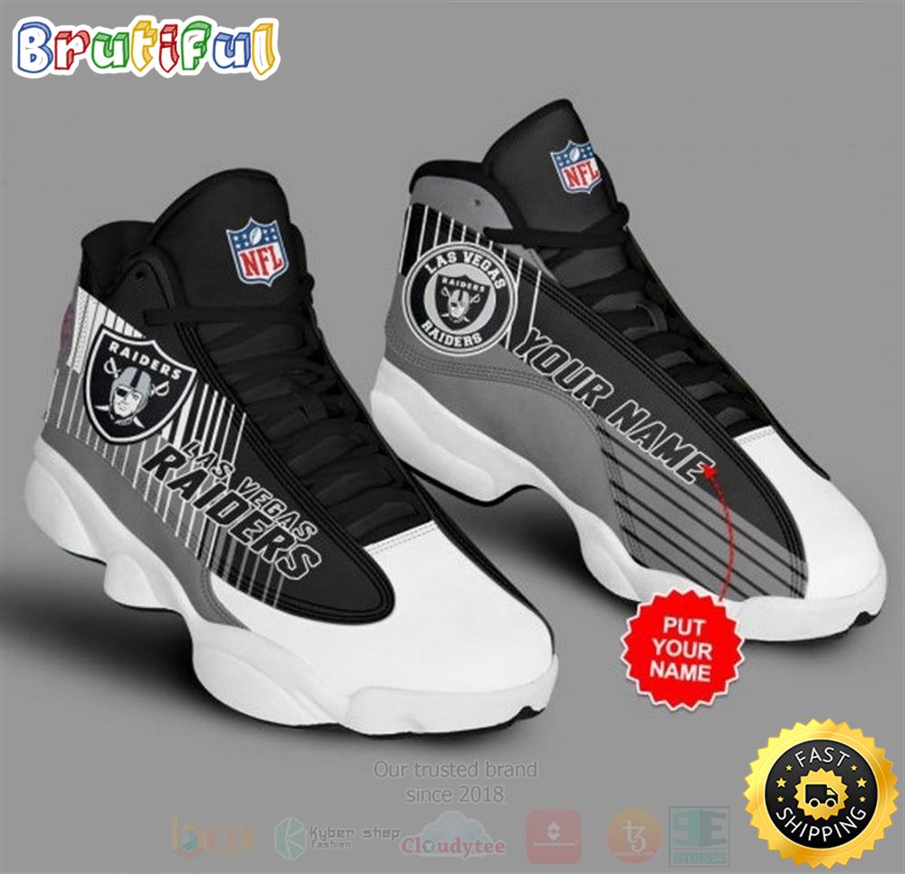Las Vegas Raiders Football Nfl Custom Name Air Jordan 13 Shoes ktaltn