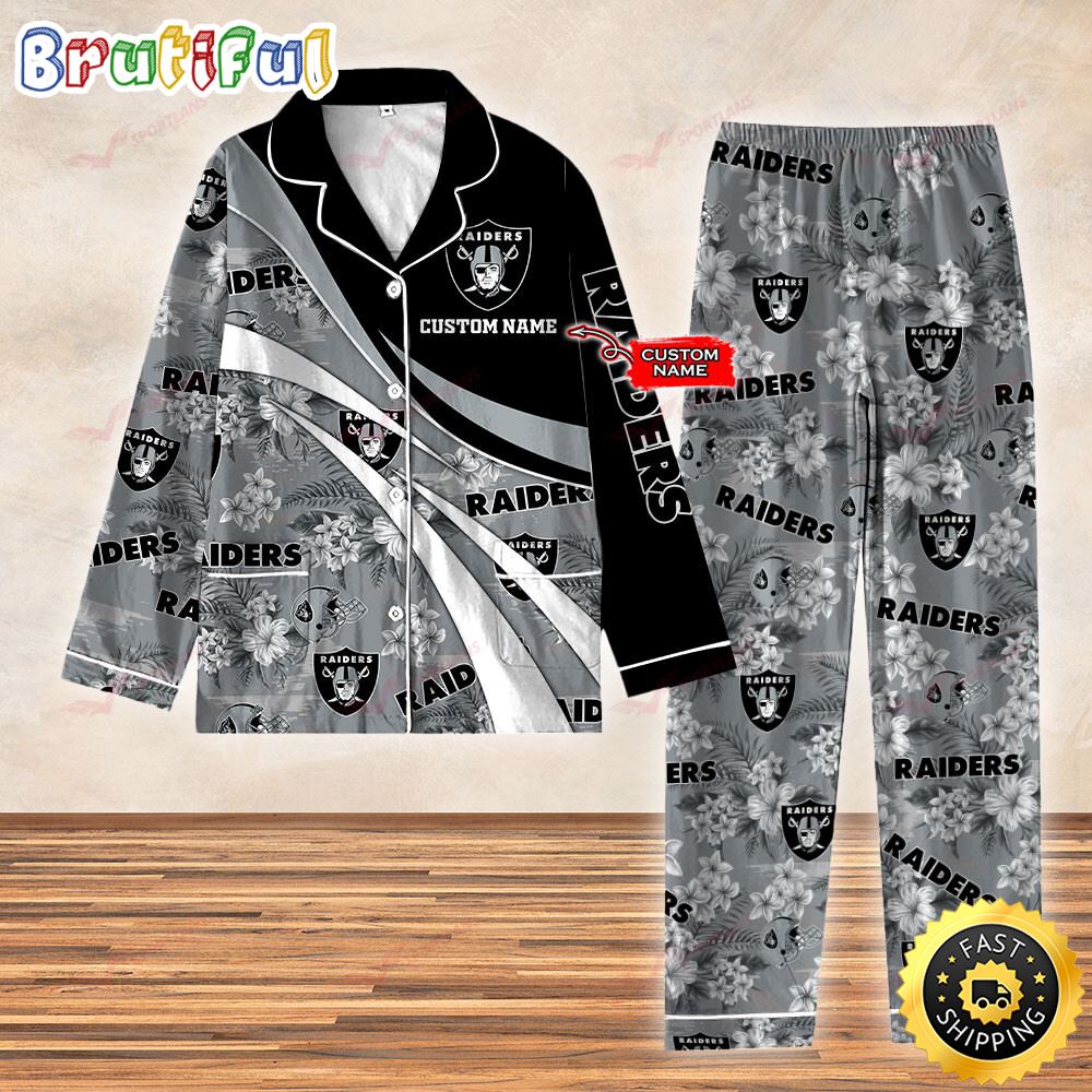 Las Vegas Raiders NFL 3D Personalized Pajamas Set For Kids Adult ooam4w