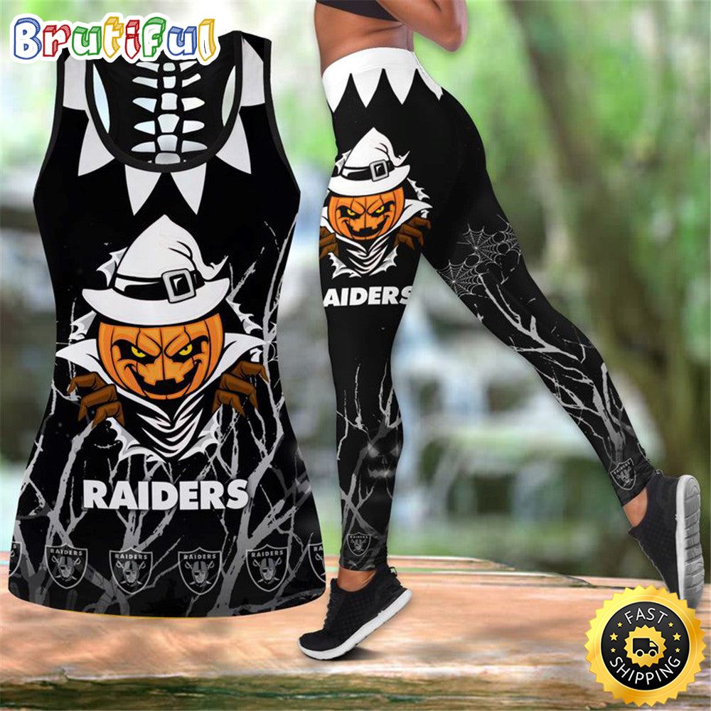 Las Vegas Raiders Pumpkin Halloween All Over Print 3D Tank Top Leggings Perfect Gift For Halloween 1 ncw80f