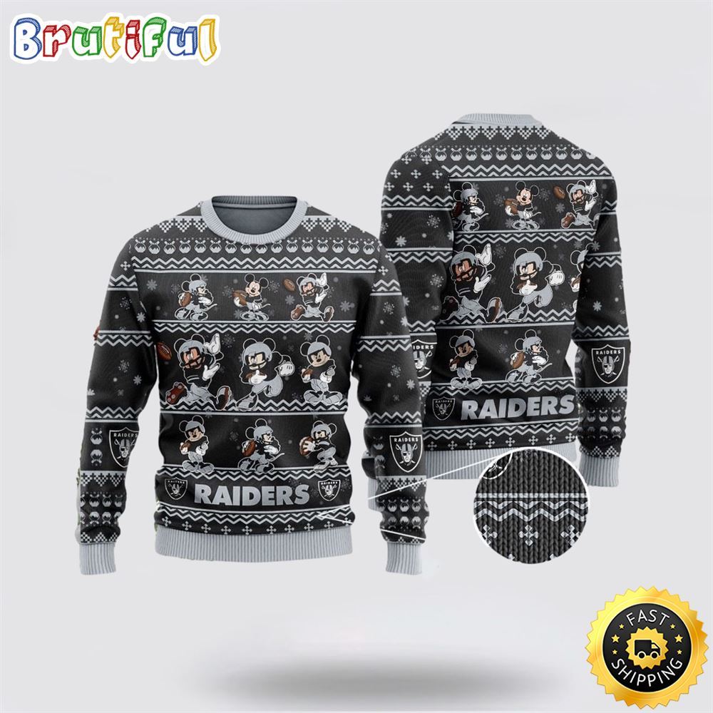 Las Vegas Raiders Ugly Christmas Sweater Captain Mickey Mouse Perfect Gift For Football Fans 1 cnw3yl
