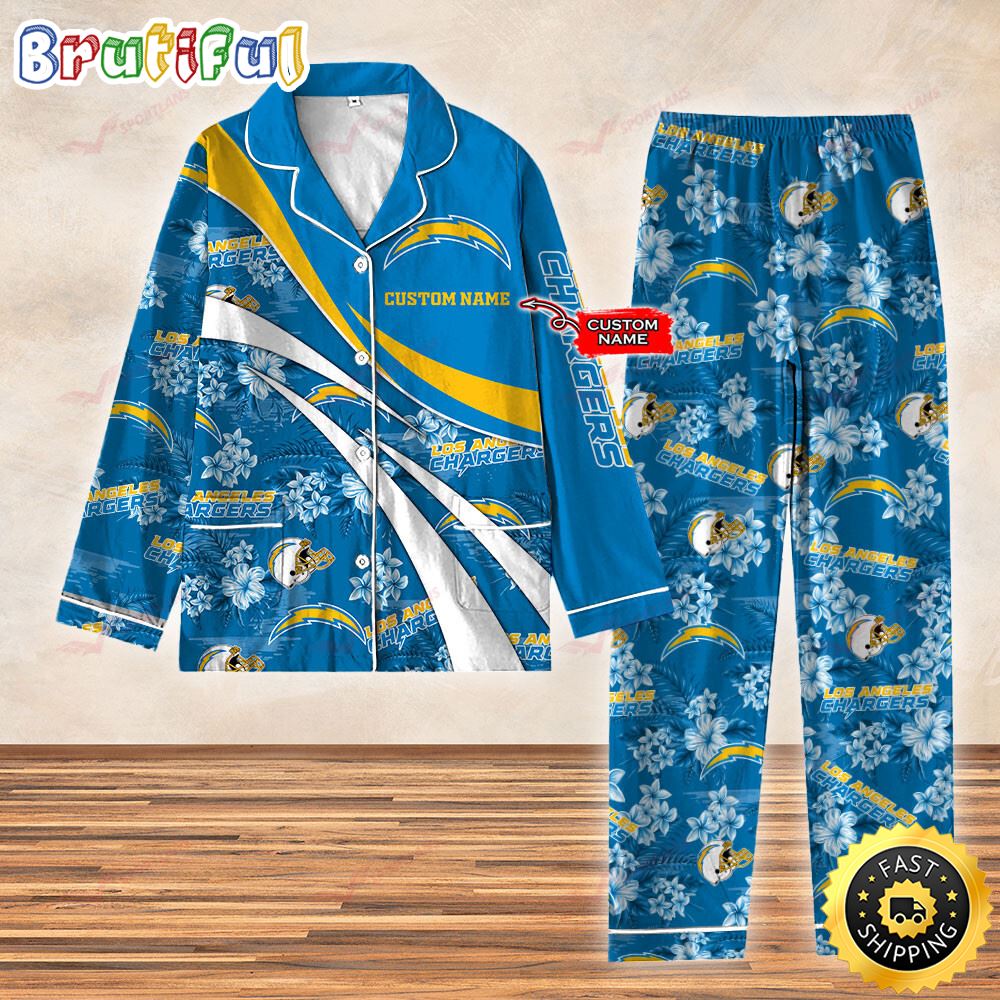 Los Angeles Chargers NFL 3D Personalized Pajamas Set For Kids Adult goeiau