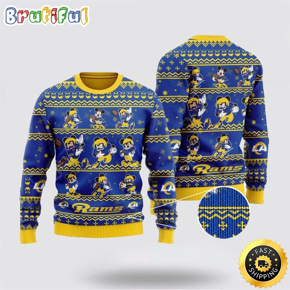 Los Angeles Rams Ugly Christmas Sweater Captain Mickey Mouse Perfect Gift For Football Fans 1 kufnov