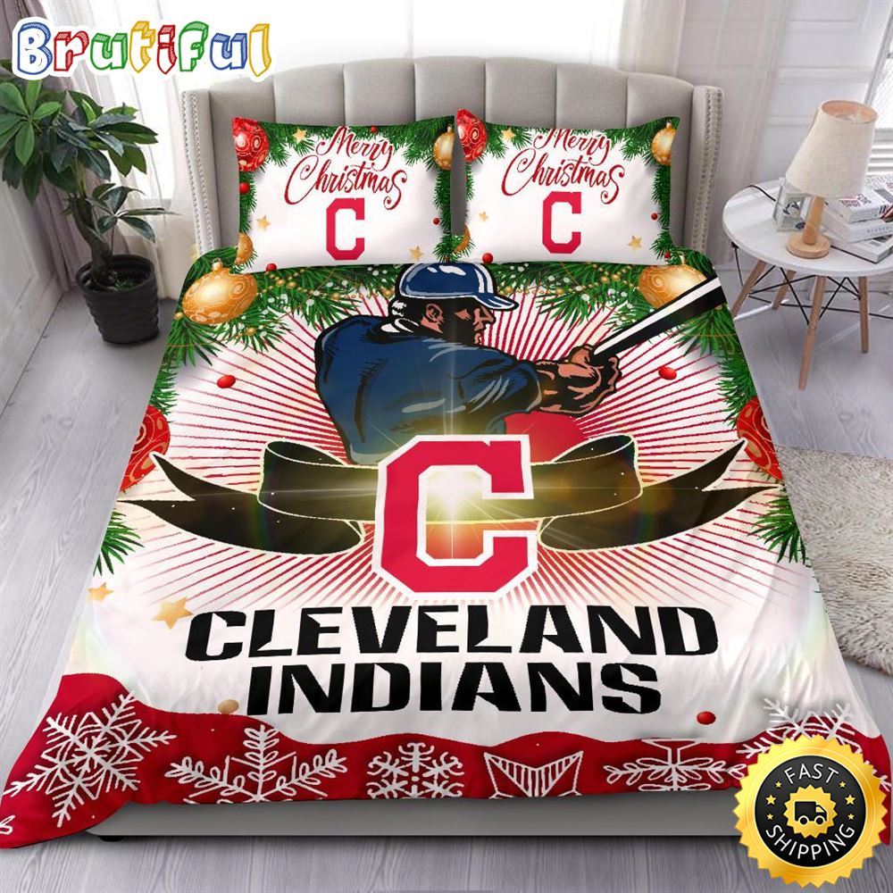 MLB Cleveland Indians Bedding Sets Merry Christmas Quilt Bedding Sets 1 lxqzwq