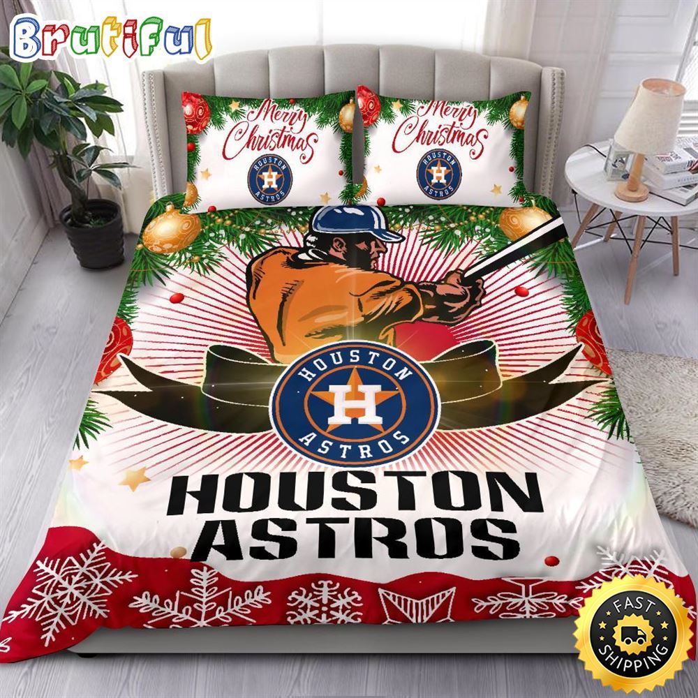 MLB Houston Astros Bedding Sets Merry Christmas Quilt Bedding Sets 1 figsae