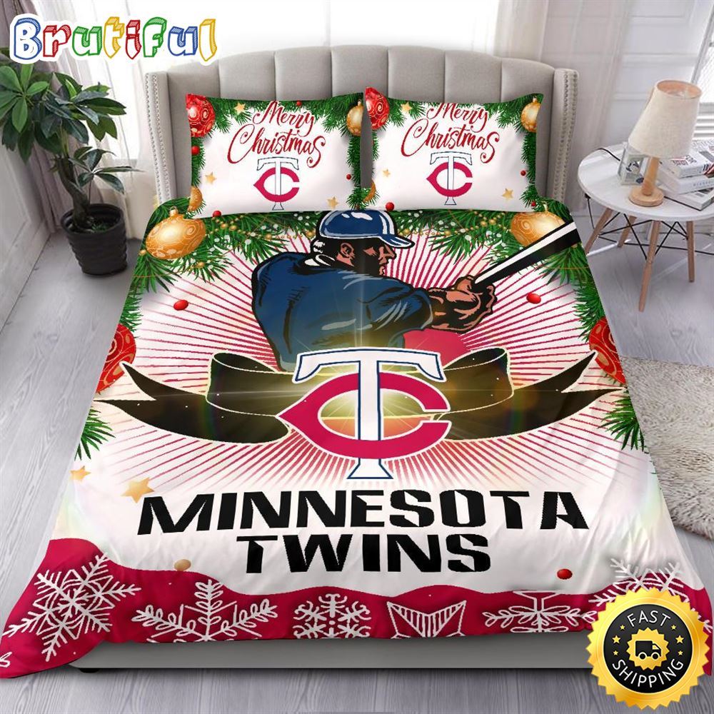 MLB Minnesota Twins Bedding Sets Merry Christmas Quilt Bedding Sets 1 hilgsq