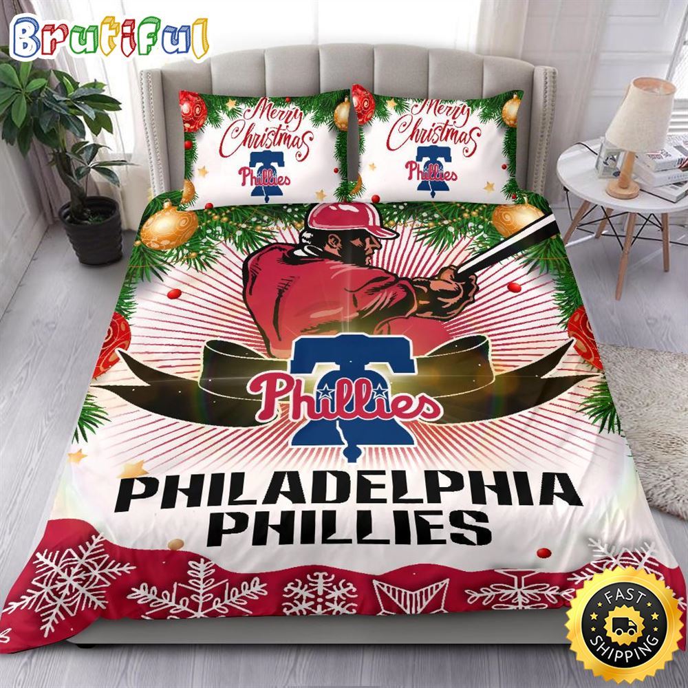 MLB Philadelphia Phillies Bedding Sets Merry Christmas Quilt Bedding Sets 1 owytfj