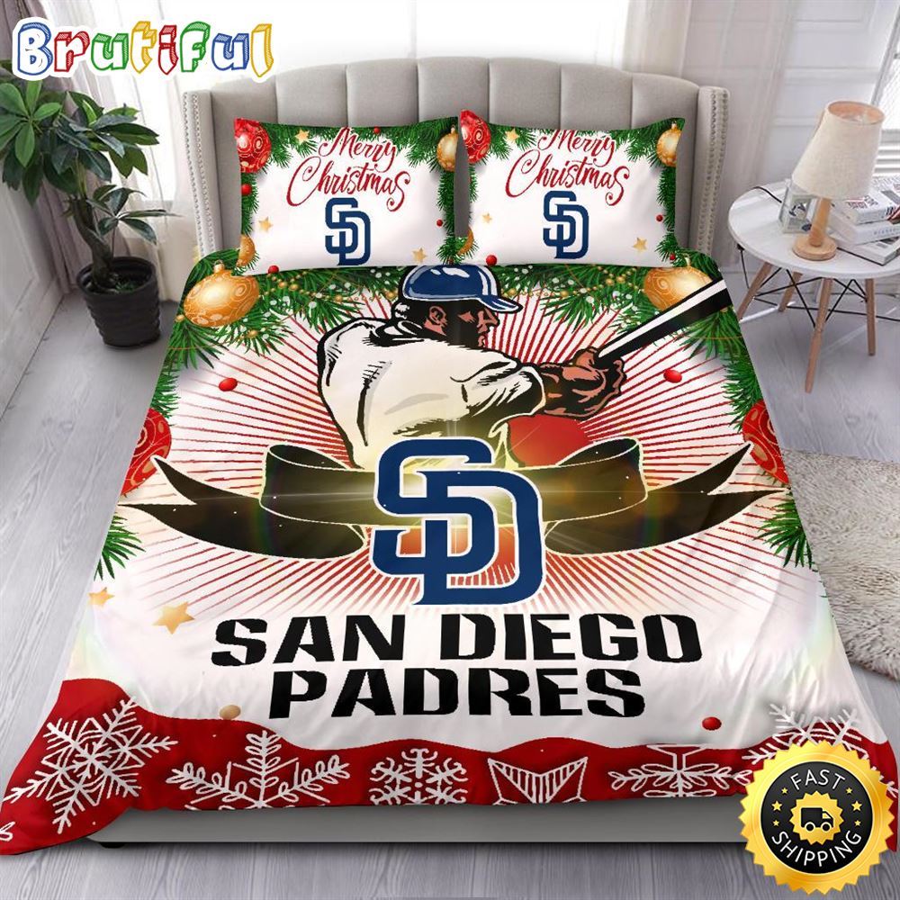 MLB San Diego Padres Bedding Sets Merry Christmas Quilt Bedding Sets 1 ud1shk