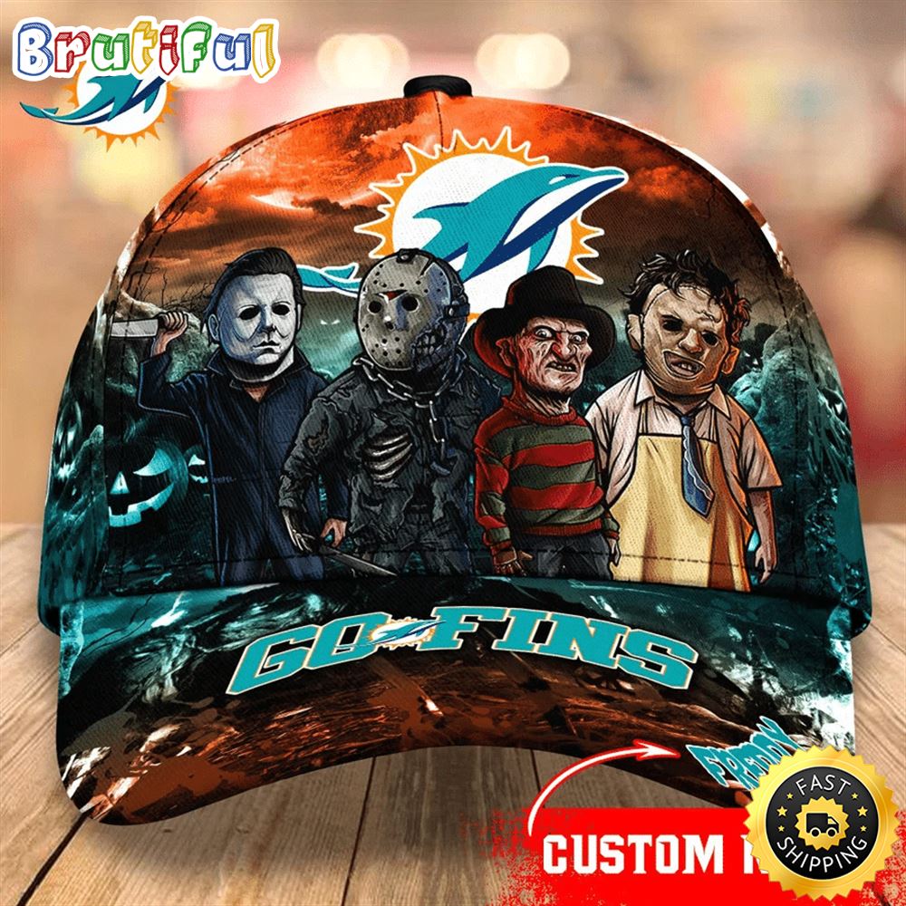 Miami Dolphins Nfl Personalized Trending Cap Mixed Horror Movie Characters kpf0l1