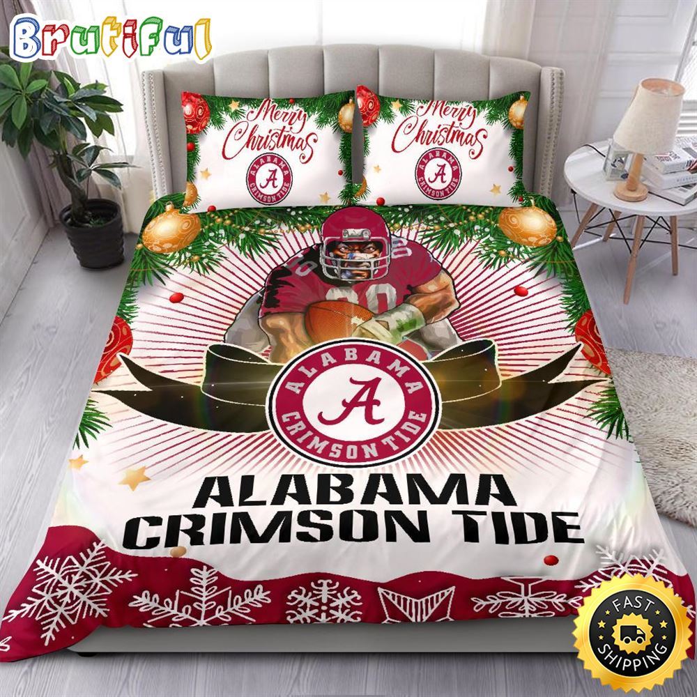 NCAA Alabama Crimson Tide Bedding Sets Merry Christmas Quilt Bedding Sets 1 fgrade