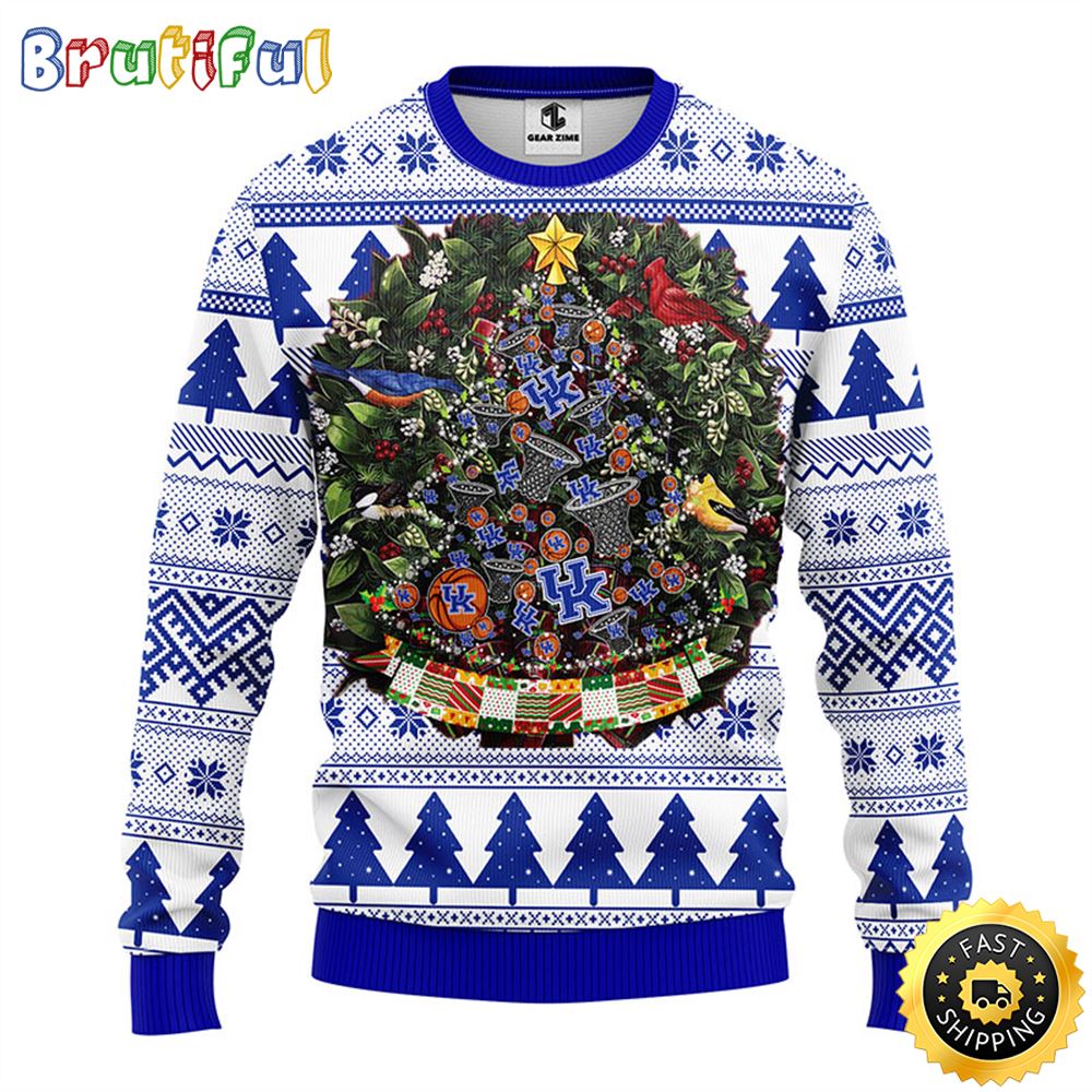 NCAA Duke Blue Devils Ugly Christmas Sweater Ball Pine Tree Christmas Unisex Sweater 1 wneehd