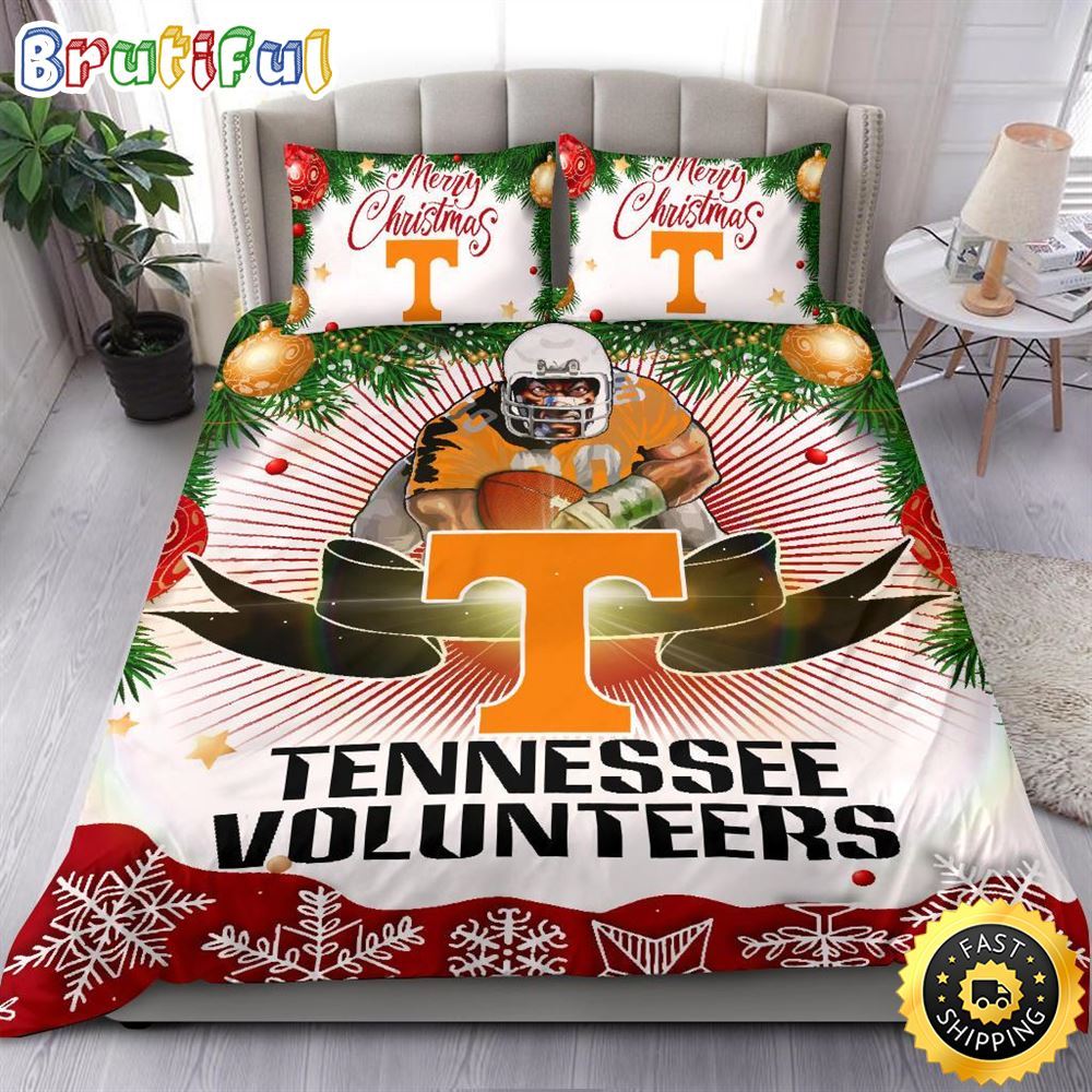 NCAA Tennessee Volunteers Bedding Sets Merry Christmas Quilt Bedding Sets 1 mye0fd