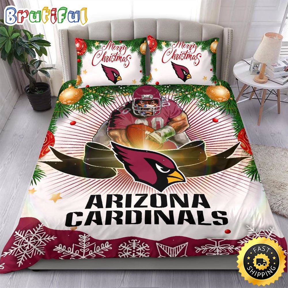 NFL Arizona Cardinals Bedding Sets Merry Christmas Quilt Bedding Sets 1 iw8pal