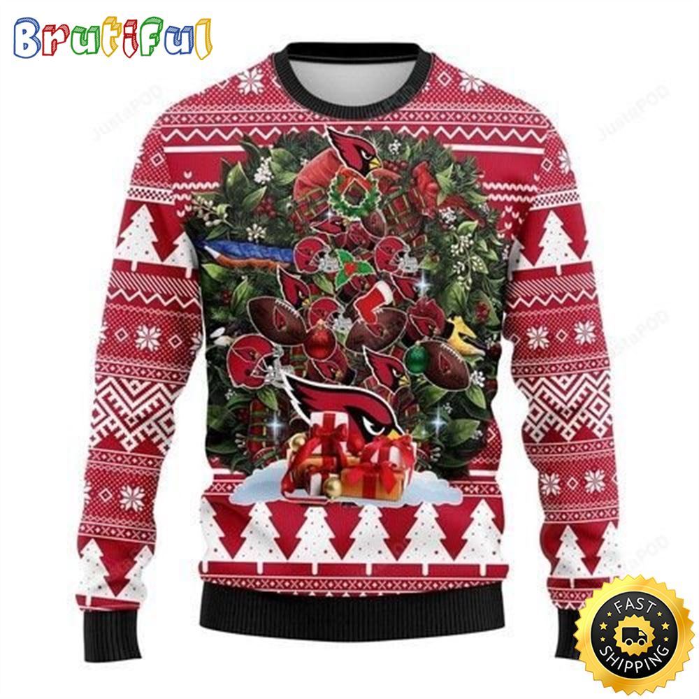 NFL Arizona Cardinals Ugly Christmas Sweater Tree Christmas Unisex Sweater 1 jfjbyh