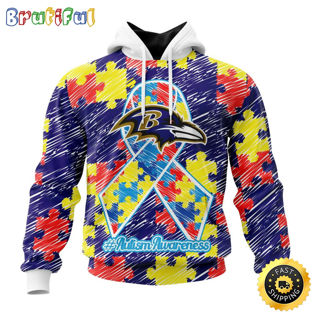 NFL Autism Hoodie Baltimore Ravens Special Autism Awareness Design All Over Print 3D Hoodie 1 jcd1nu