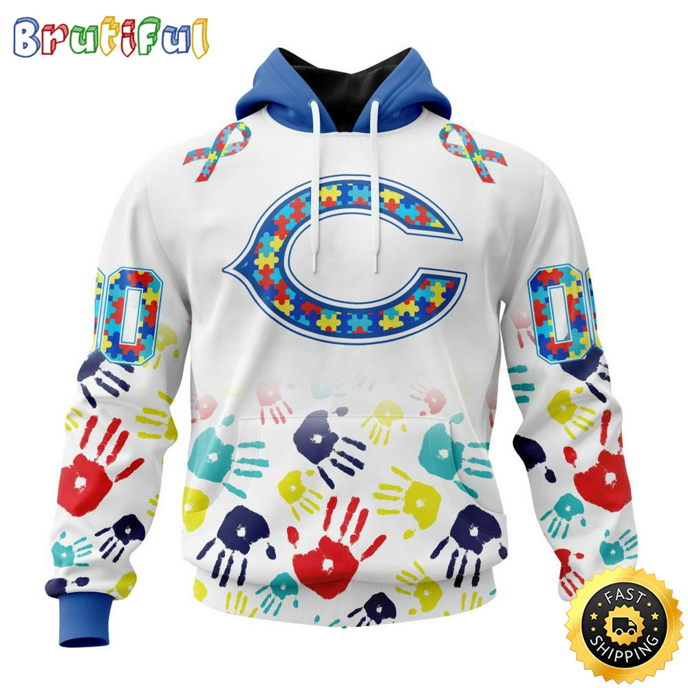 NFL Autism Hoodie Chicago Bears Special Autism Awareness Design 3D Hoodie Unisex Hoodie 1 omosut