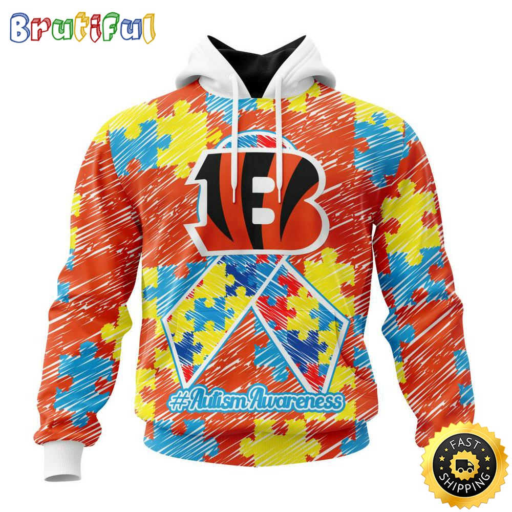 NFL Autism Hoodie Cincinnati Bengals Special Autism Awareness Design All Over Print 3D Hoodie 1 gvl3gh