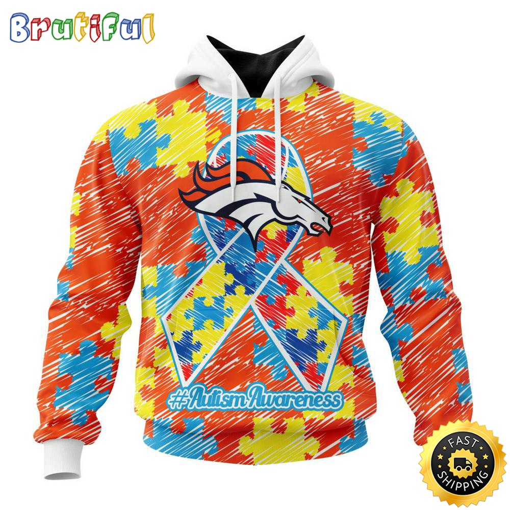 NFL Autism Hoodie Denver Broncos Special Autism Awareness Design All Over Print 3D Hoodie 1 d4ujk7