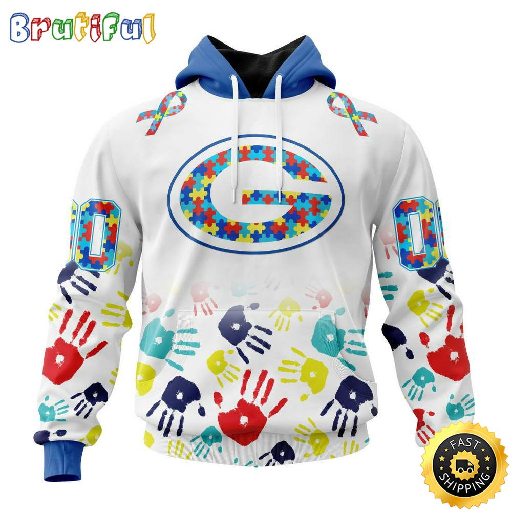NFL Autism Hoodie Green Bay Packers Special Autism Awareness Design 3D Hoodie Unisex Hoodie 1 tlcxry