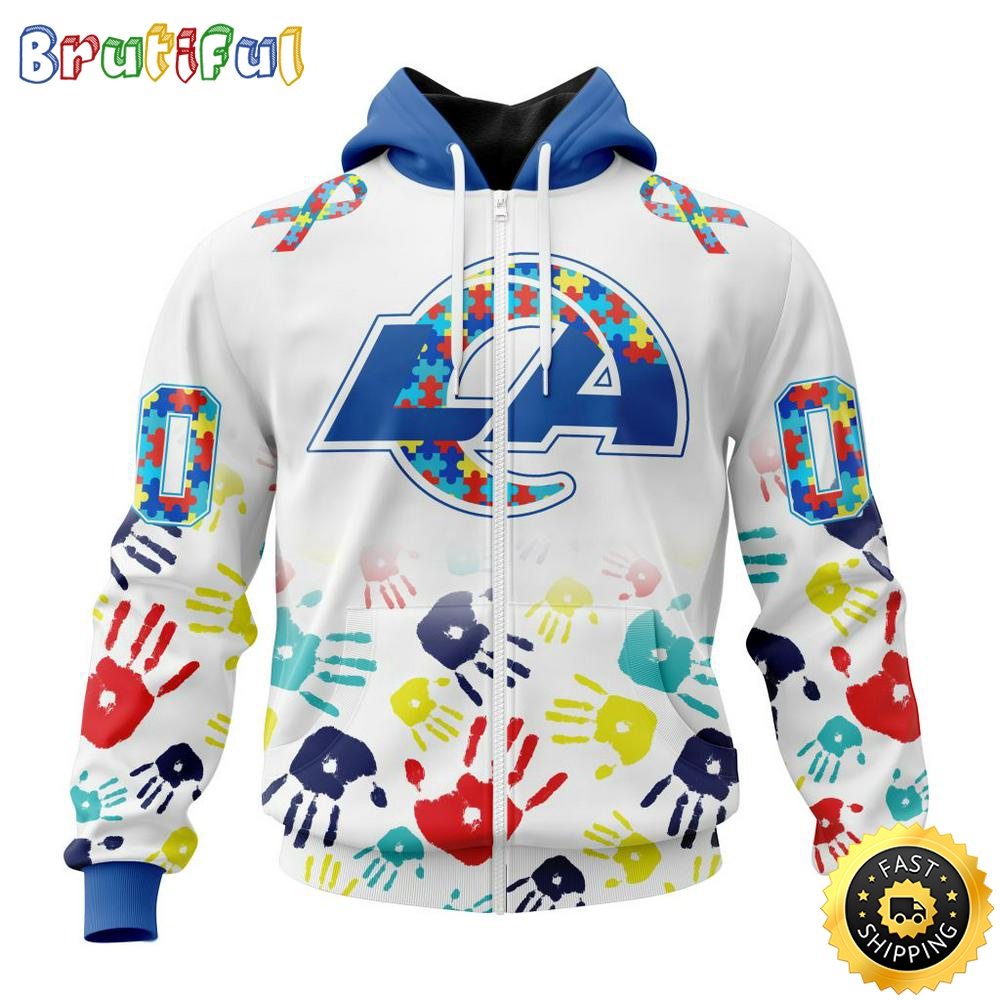 NFL Autism Hoodie Los Angeles Rams Special Autism Awareness Design 3D Hoodie Unisex Hoodie 1 azhmsh
