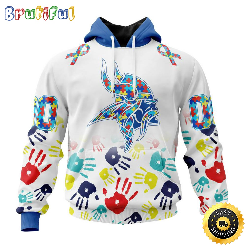 NFL Autism Hoodie Minnesota Vikings Special Autism Awareness Design 3D Hoodie Unisex Hoodie 1 gkc0ut