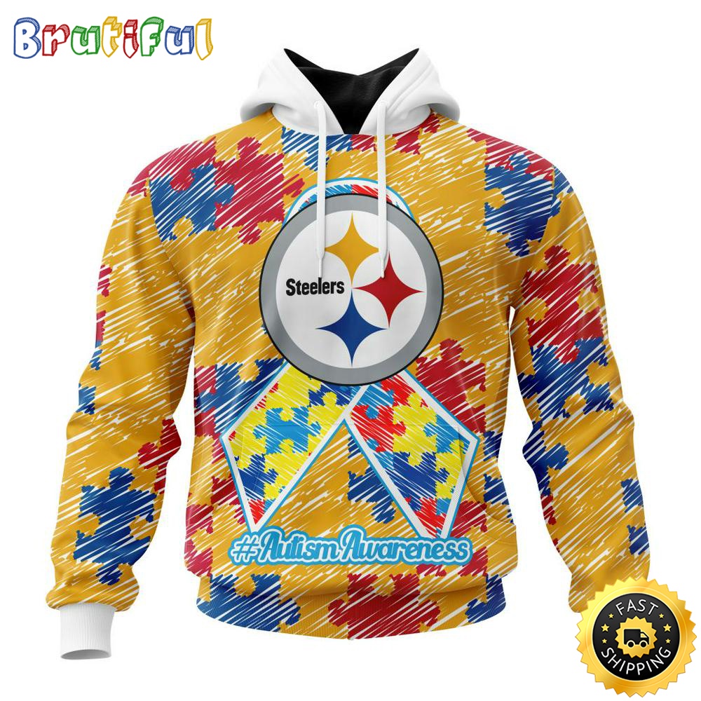 NFL Autism Hoodie Pittsburgh Steelers Special Autism Awareness Design All Over Print 3D Hoodie 1 us3ikb