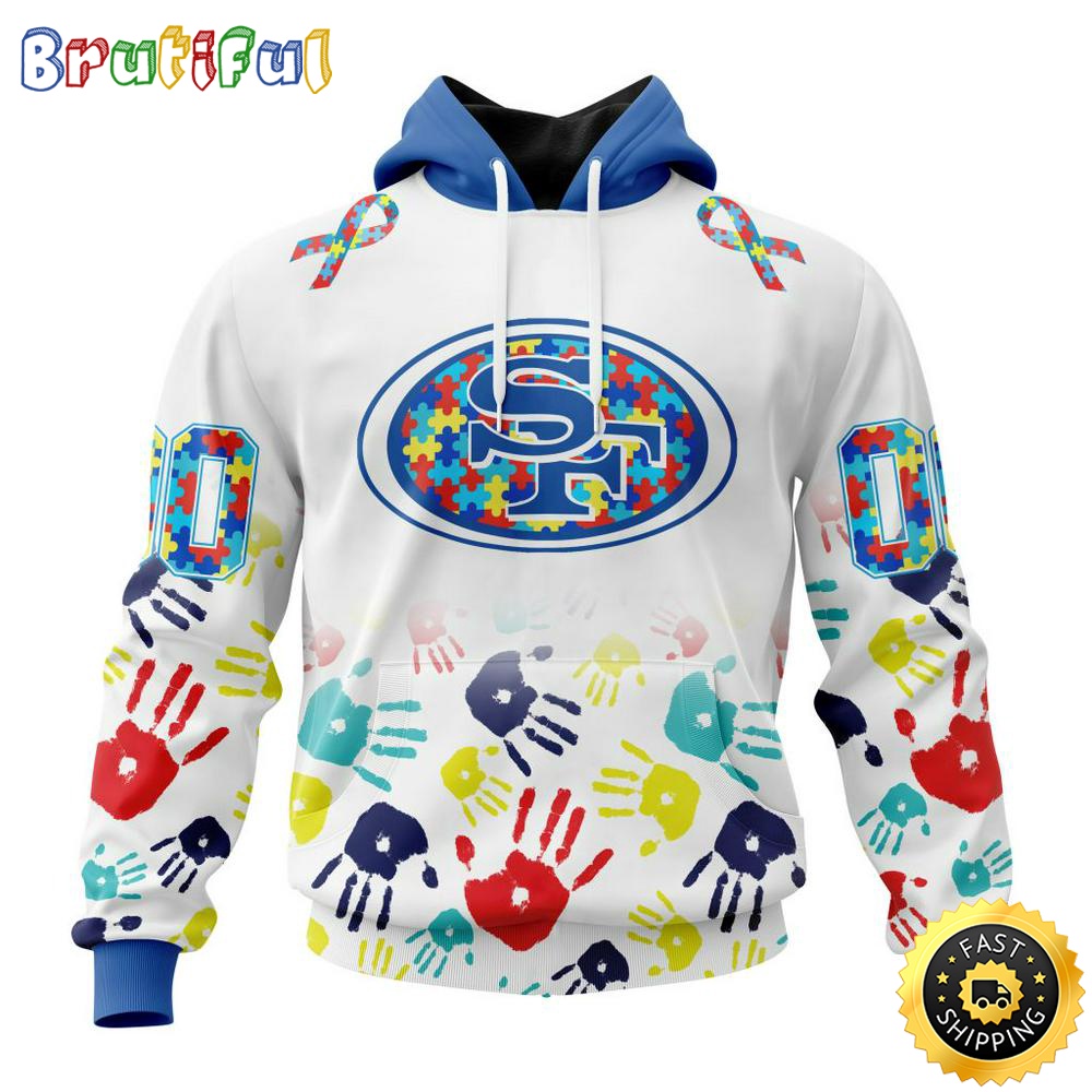NFL Autism Hoodie San Francisco 49ers Special Autism Awareness Design 3D Hoodie Unisex Hoodie 1 g3adto
