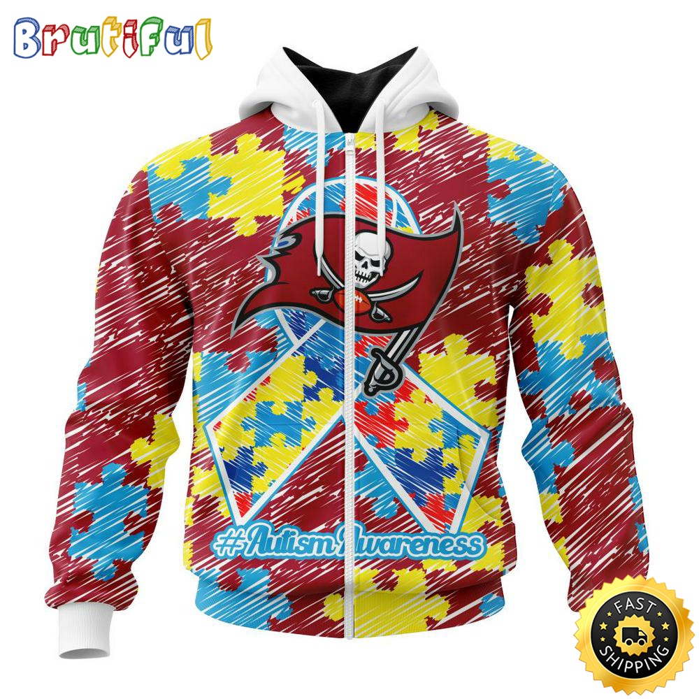 NFL Autism Hoodie Tampa Bay Buccaneers Special Autism Awareness Design All Over Print 3D Hoodie 1 yccu2m