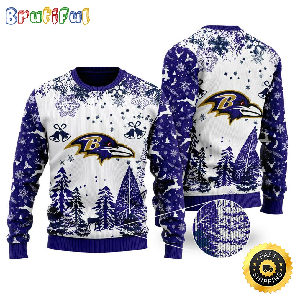 NFL Baltimore Ravens Christmas Ugly Sweater Xmax Tree Chistmas 1 wdw3qz