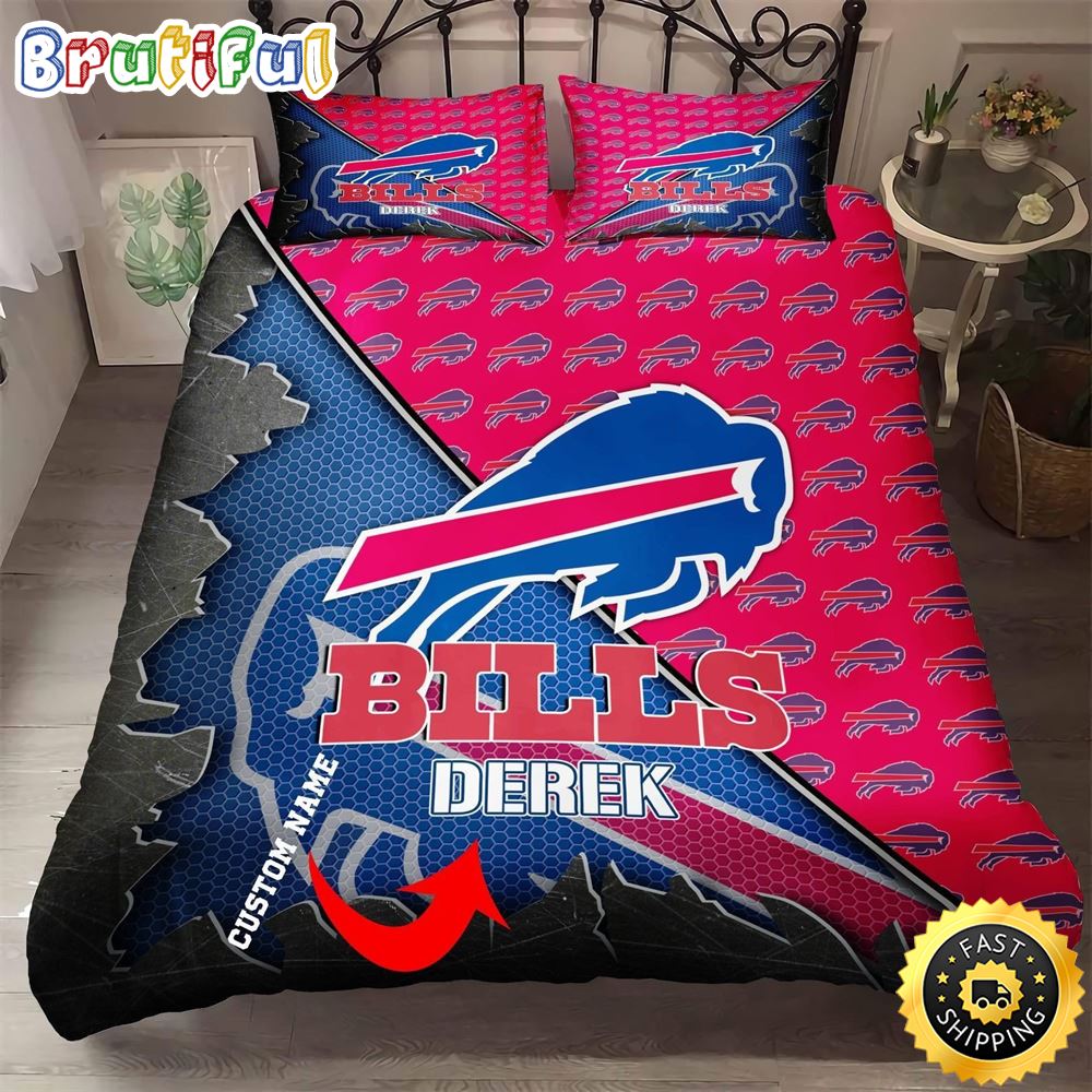 NFL Buffalo Bills Custom Name Royal Blue Red Bedding Set bylrfb