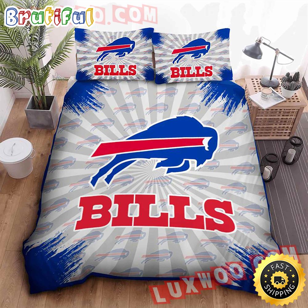 NFL Buffalo Bills Logo Highlight Grey Bedding Set odg5og