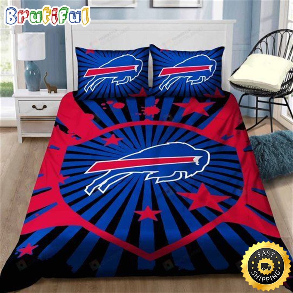NFL Buffalo Bills Royal Blue Red Bedding Set skoj4u