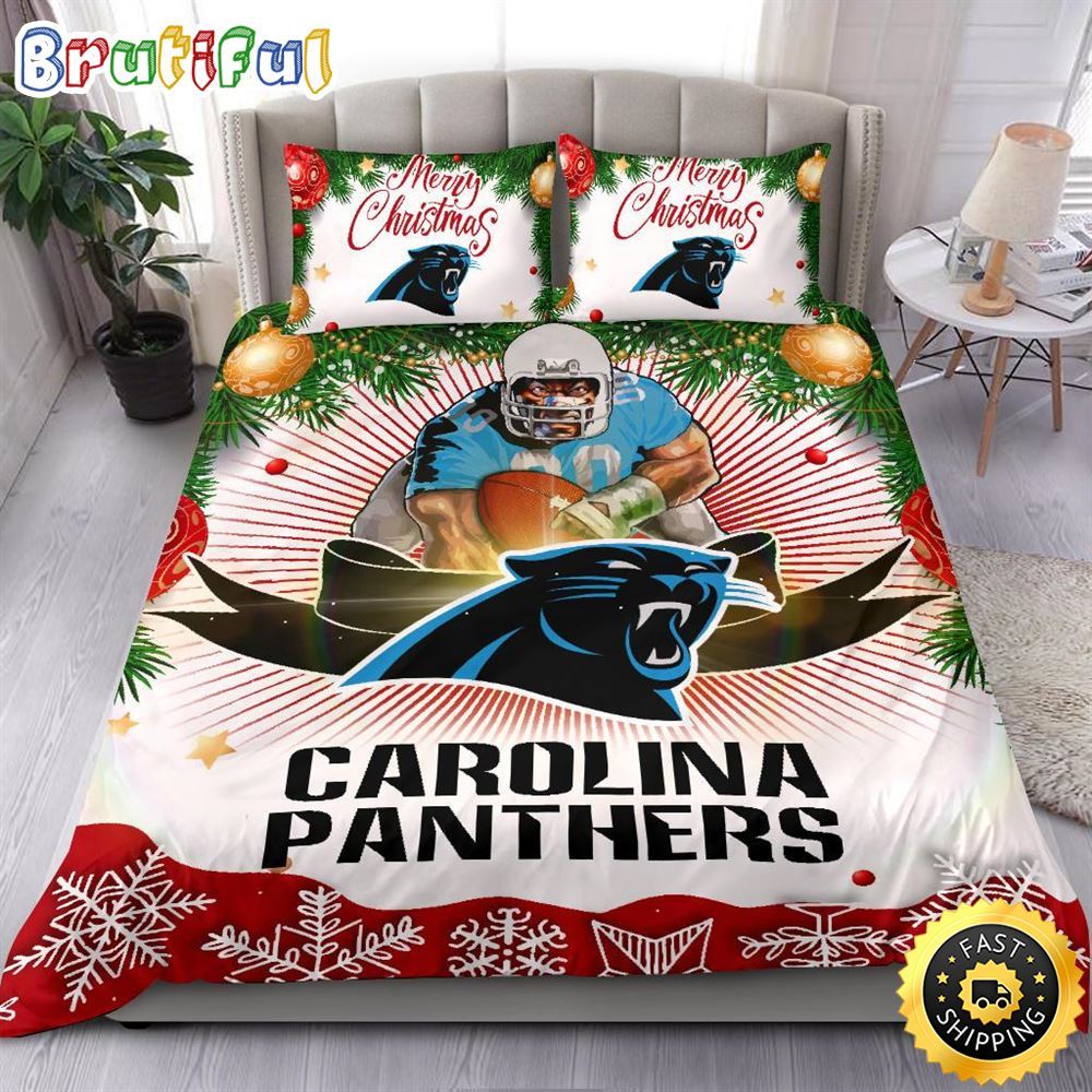 NFL Carolina Panthers Bedding Sets Merry Christmas Quilt Bedding Sets 1 ajc5r4