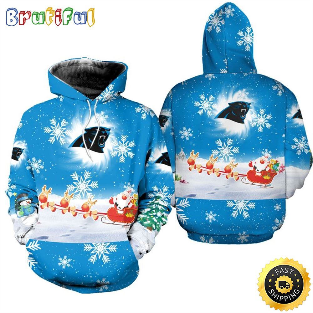 NFL Carolina Panthers Christmas Santa Claus Is Coming All Over Print 3D Hoodie Unisex Hoodie 1 bsd11m
