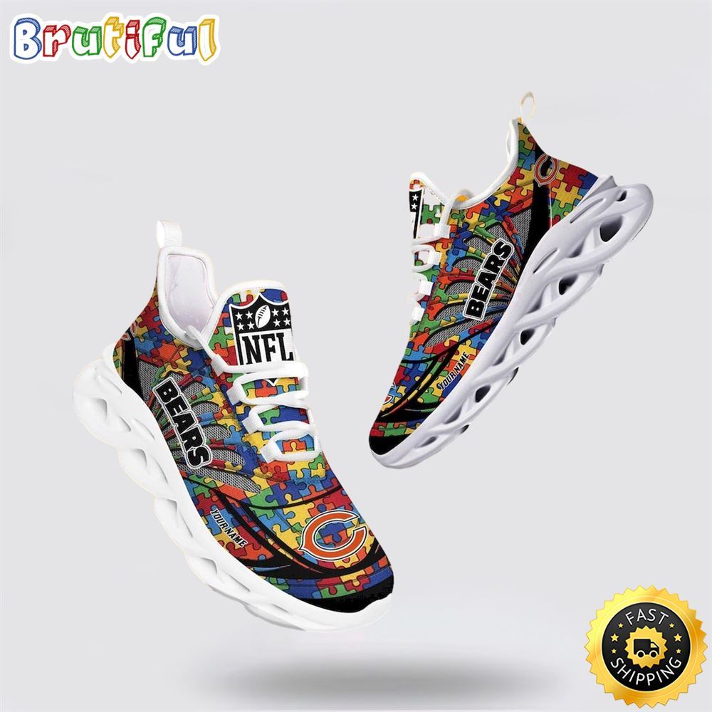 NFL Chicago Bears Autism Awareness Max Soul Shoes Perfect Gift For Football Fans 1 it6ofs