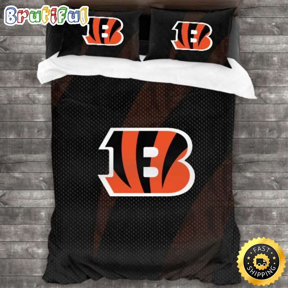 NFL Cincinnati Bengals Black Orange Bedding Set V3 jpscmp