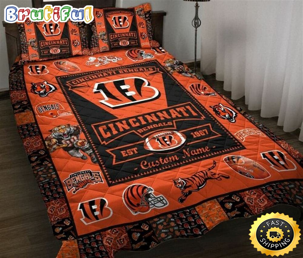 NFL Cincinnati Bengals Orange Black Est 1967 Bedding Set x828fe