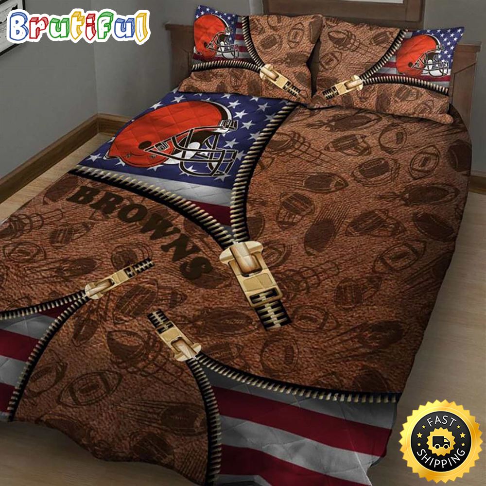 NFL Cleveland Browns America Flag Bedding Set x0nicj
