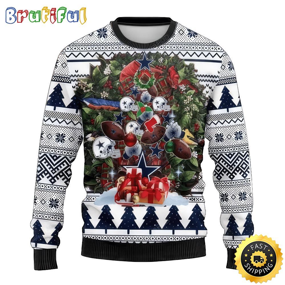 NFL Dallas Cowboys Ugly Christmas Sweater Tree Christmas Unisex Sweater 1 bz5wxa