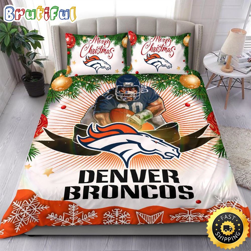 NFL Denver Broncos Bedding Sets Merry Christmas Quilt Bedding Sets 1 onhrag