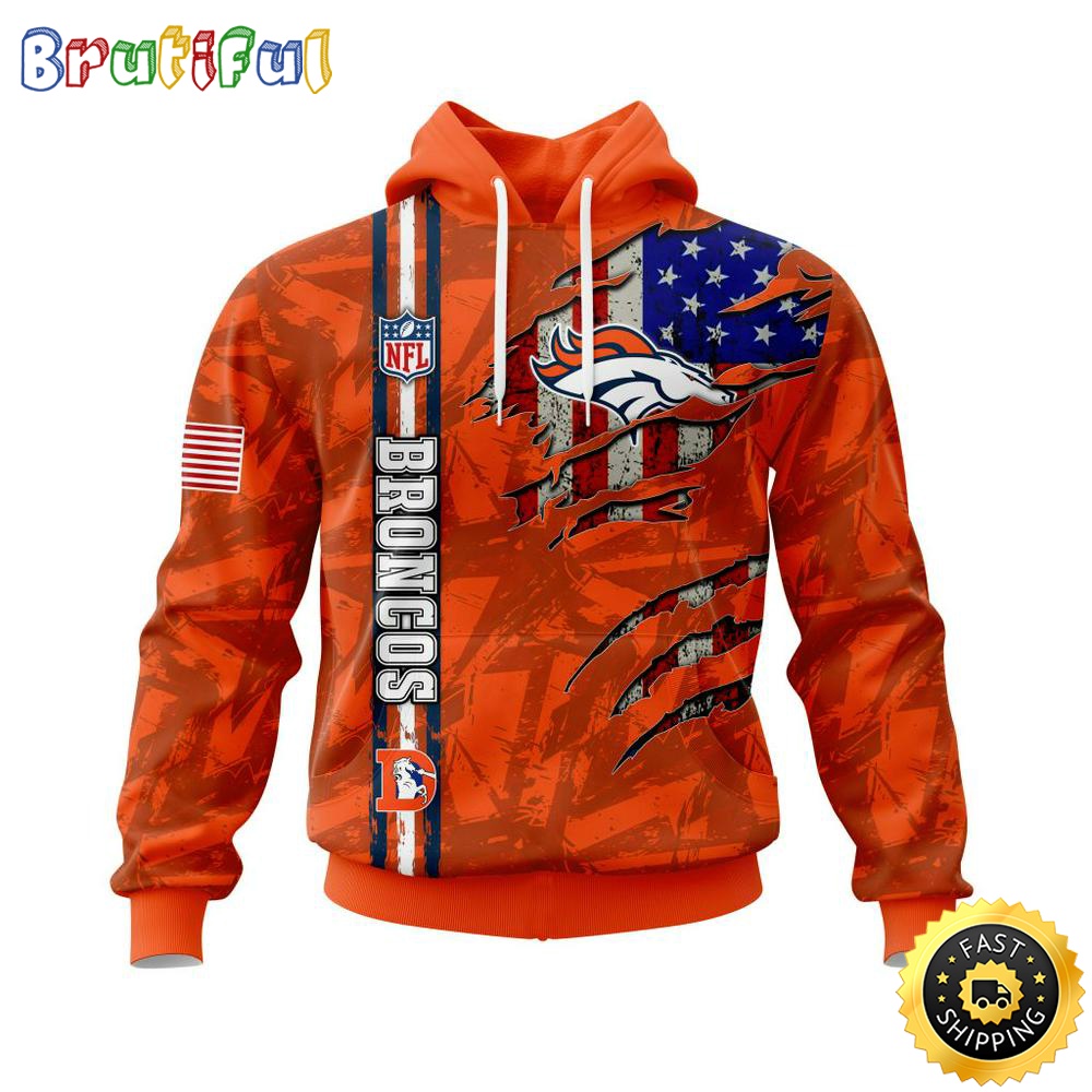 NFL Denver Broncos Hoodie Personalized Name And Number 3D Hoodie With United States Flag Unisex Hoodie 1 h7fixr