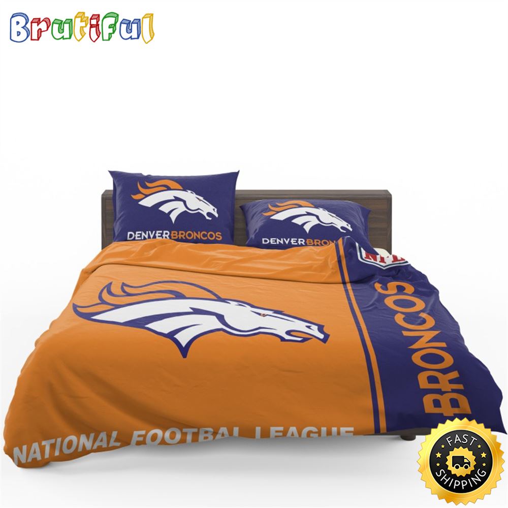 NFL Denver Broncos Orange Navy Blue Bedding Set V2 tioylj