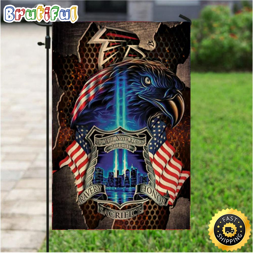 NFL Garden Flags Atlanta Falcons Specialized Flag For Honor Patriot Day We Will Never Forget 1 oo2vaz