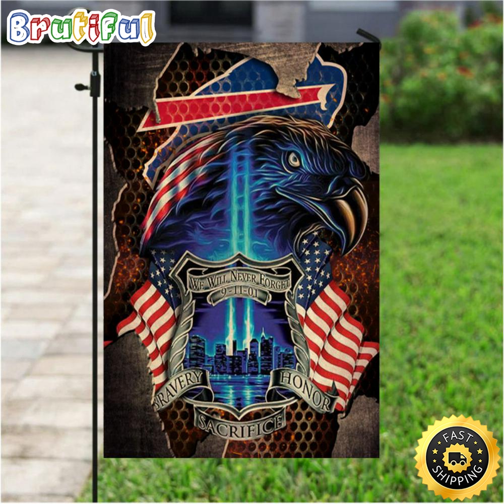 NFL Garden Flags Buffalo Bills Specialized Flag For Honor Patriot Day We Will Never Forget 1 opjjsr