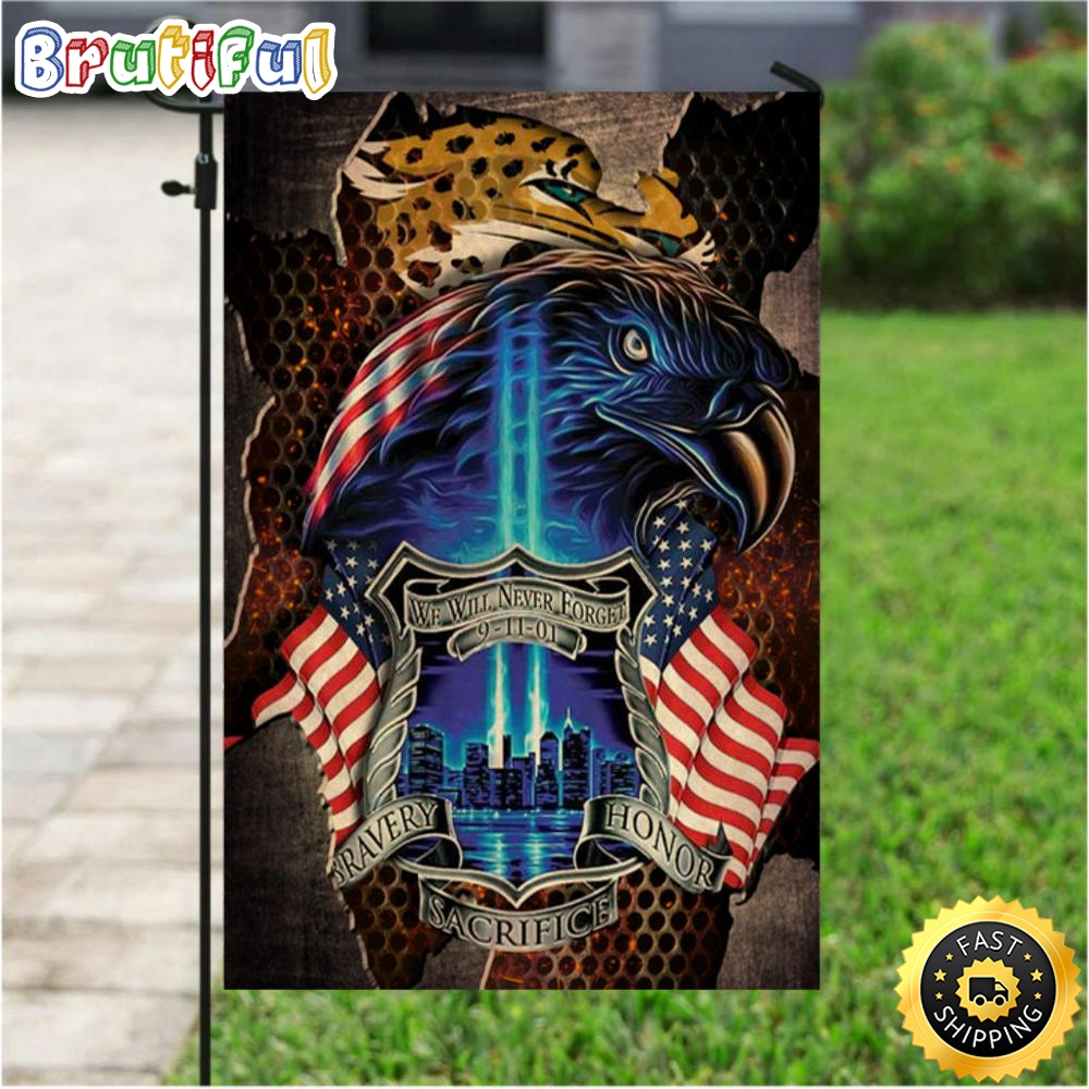 NFL Garden Flags Jacksonville Jaguars Specialized Flag For Honor Patriot Day We Will Never Forget 1 ergkva