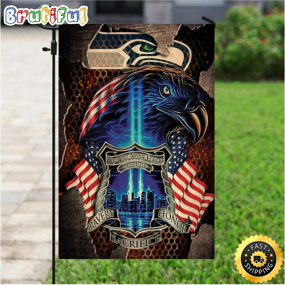 NFL Garden Flags Seattle Seahawks Specialized Flag For Honor Patriot Day We Will Never Forget 1 qbdsti