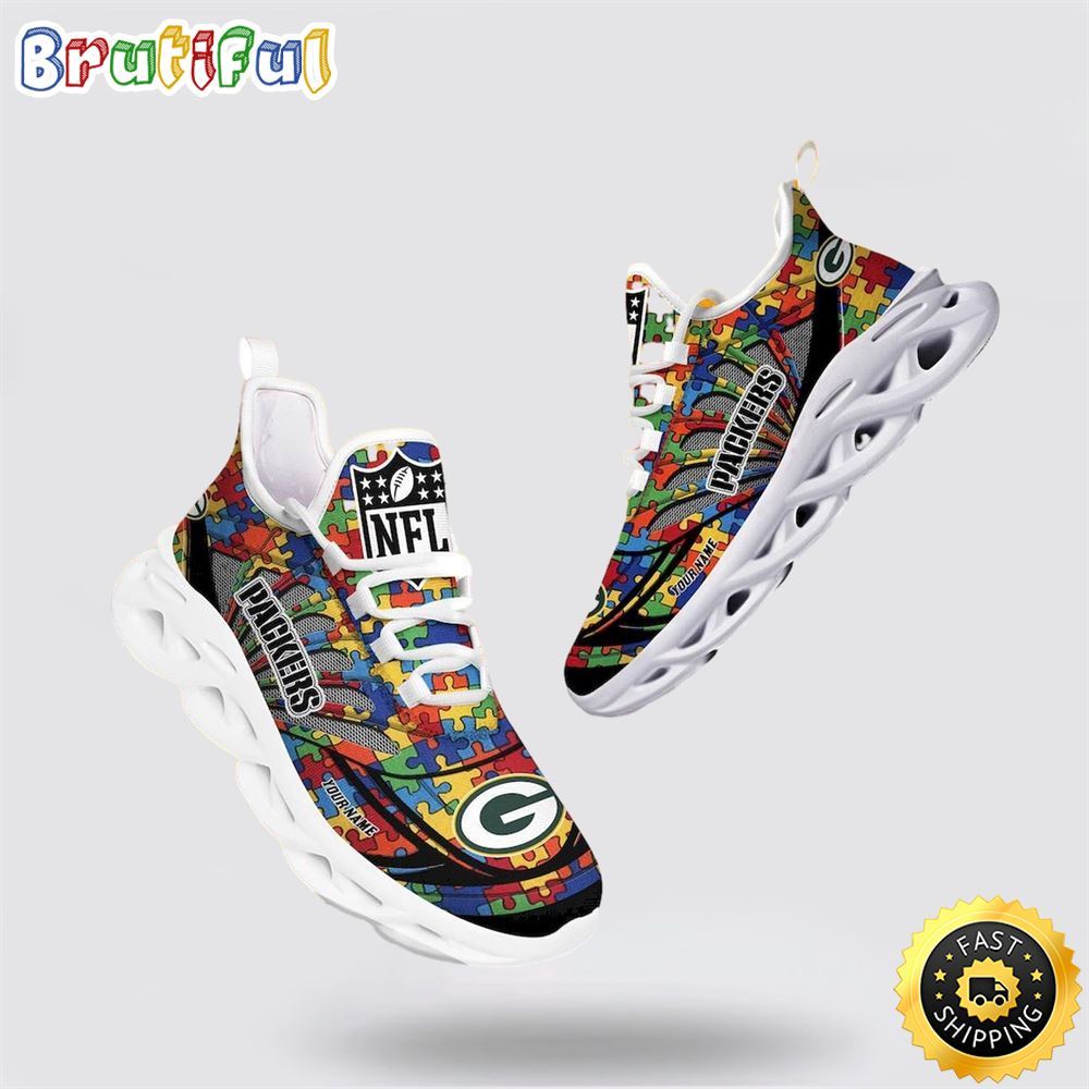 NFL Green Bay Packers Autism Awareness Max Soul Shoes Perfect Gift For Football Fans 1 kfpm9b