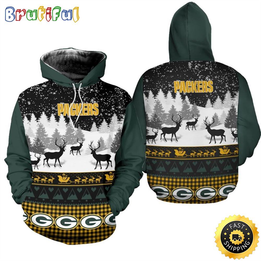 NFL Green Bay Packers Christmas Is Here All Over Print 3D Hoodie Unisex Hoodie 1 a5exxh