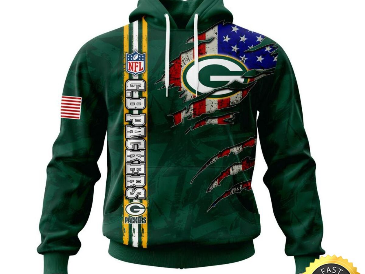 NFL Green Bay Packers Hoodie Personalized Name And Number 3D